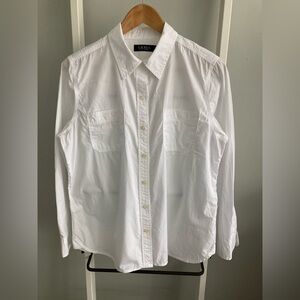 Lauren Ralph Lauren White Cotton Button-Front Shirt